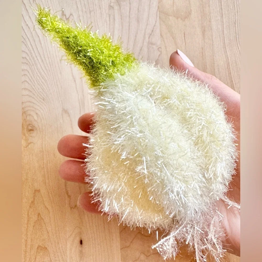 New Handmade Crochet Garlic Kitchen Dishes Pot Scrubber Cleaner Scouring Pad